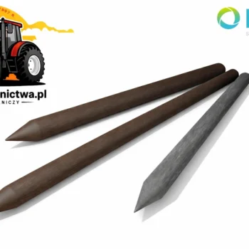 Palik ogrodzeniowy kompozytowy, okrągły, 200 cm x 60 mm, hanit - brązowy